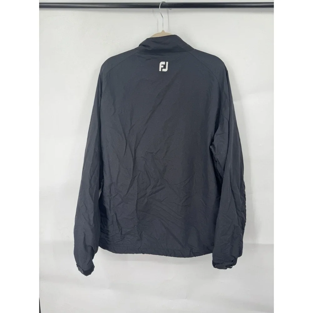 Footjoy Golfing Jacket Men Large Black Outdoor Preppy Sporty Pickleball Athletic
